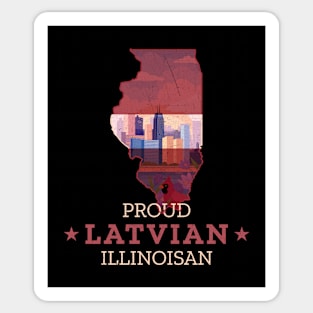 Proud Latvian Illinoisan - Illinois State Pride Sticker